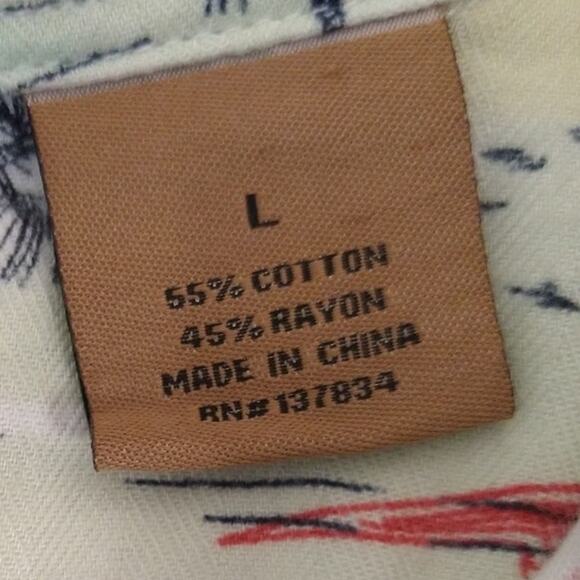 Clearwater Outfitters L Palm Tree Truck Shirt Beach Casual Summer Button Down - Picture 5 of 9